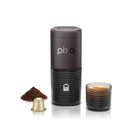 PIXAPRESSO, Coffee Machine Electric & Portable, Espresso Maker for Ground Coffee & NS Capsule